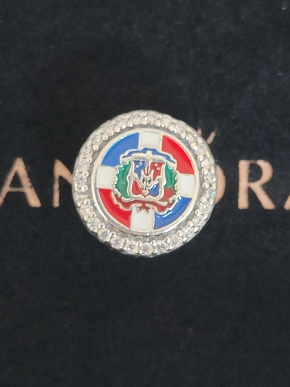 Pandora Dominican Republic Flag Charm Bead Exclusive Travel Pendant S925 Silver